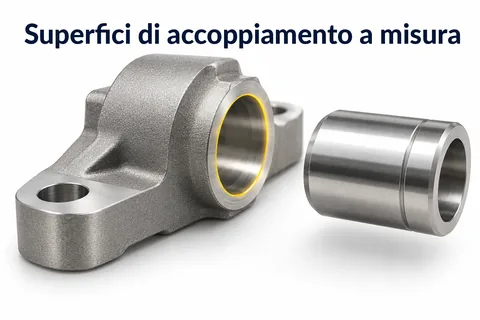 Superfici di accoppiamento a misura: superficie di accoppiamento lavorata sul supporto del cuscinetto per una boccola