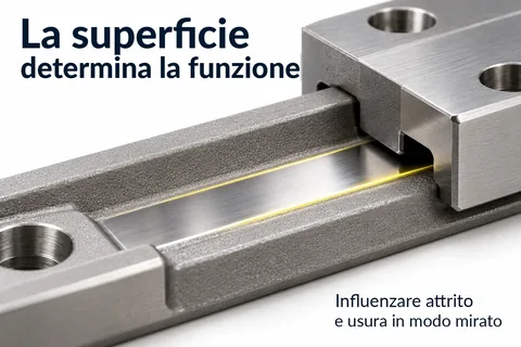 La superficie determina la funzione: pista di scorrimento lucidata su una guida sinterizzata