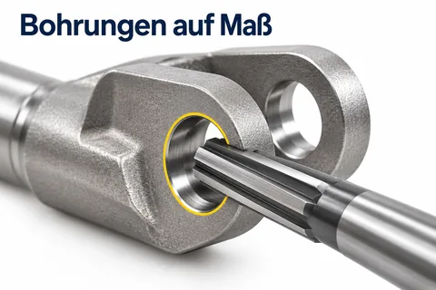 Bohrungen auf Maß: Eine Reibahle bringt die Bohrung im gesinterten Bauteil auf Passungsmaß