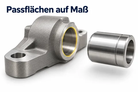 Passflächen auf Maß: bearbeitete Passfläche am Lagerbock für eine Buchse